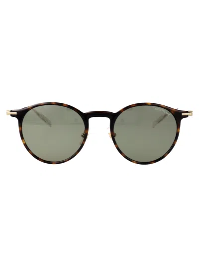 Montblanc Mb0097s Sunglasses In Havana-gold-green