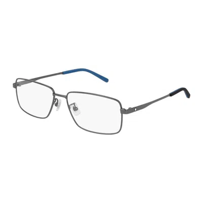 Montblanc Mb0108o002 Metal Rectangle Eyeglasses In Gray