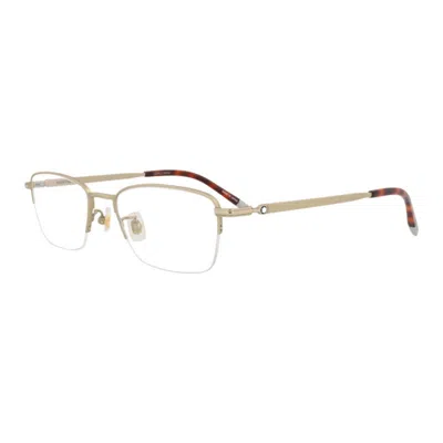 Montblanc Mb0133o003 Rectangle Semi-rim Metal Eyeglasses In Multi