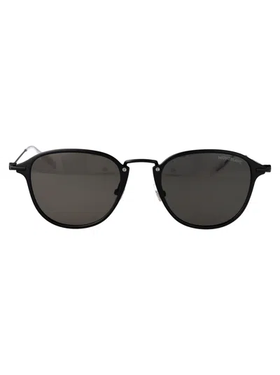 Montblanc Black-ruthenium-grey Metal Sunglasses