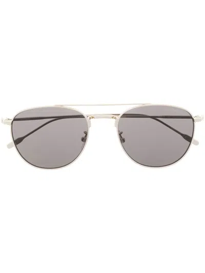 Montblanc Mb0211s Pilot-frame Sunglasses In Gold