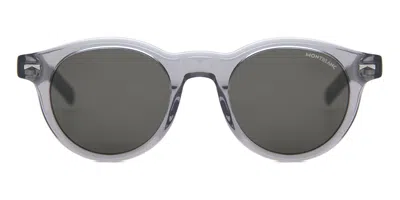 Montblanc Mb0225s 003 Men's Sunglasses Clear Size 49 In Gray