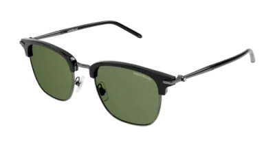 Pre-owned Montblanc Mb0242s-006 Rectangle Green In Black