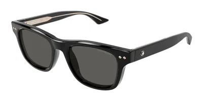 Montblanc Mb0254s 005 Men's Sunglasses Black Size 53
