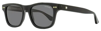 Montblanc Mb0254s Soft Rectangular Acetate Sunglasses In Black