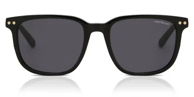 Montblanc Mb0258sa Asian Fit 001 Men's Sunglasses Black Size 55