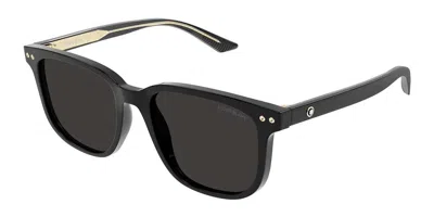 Montblanc Mb0258sa Asian Fit 001 Men's Sunglasses Black Size 55