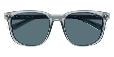 Pre-owned Montblanc Mb0258sa Sunglasses Men Gray Blue Square 55mm & Authentic