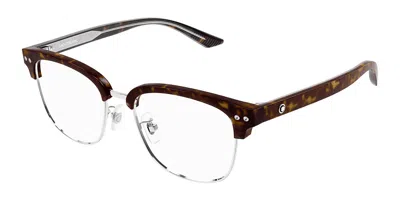 Montblanc Mb0259ok Asian Fit Men's Glasses, Tortoiseshell, Size 55