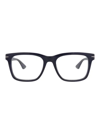 Montblanc Mb0266o Eyeglasses In 40024 - Blue Blue Transparent