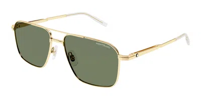 Montblanc Mb0278s Asian Fit 002 Men's Sunglasses Gold Size 56