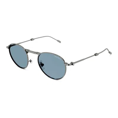 Montblanc Mb0280s002 Metal Round Sunglasses In Gray