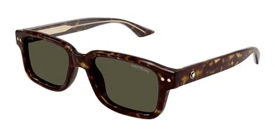 Montblanc Mb0286s 002 Men's Sunglasses Tortoiseshell Size 53 In Brown