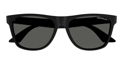 Montblanc Mb0298s Polarized 005 Men's Sunglasses Black Size 56