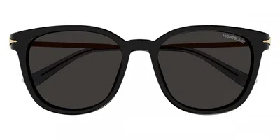 Montblanc Mb0304sa Asian Fit 001 Men's Sunglasses Black Size 55