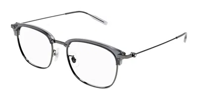 Montblanc Mb0316oa Asian Fit Men's Glasses, Clear, Size 55 In Gray