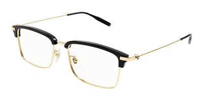 Montblanc Mb0318oa Asian Fit Men's Glasses, Gold, Size 55 In Multi