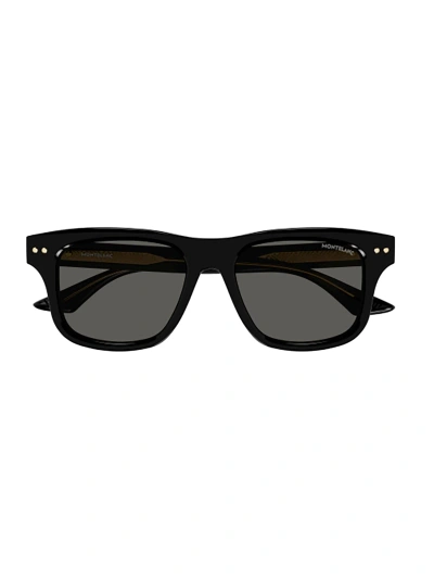 Montblanc Mb0319s Sunglasses In Black Black Smoke
