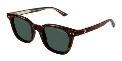 Montblanc Mb0320s 002 Men's Sunglasses Tortoiseshell Size 49 In Brown