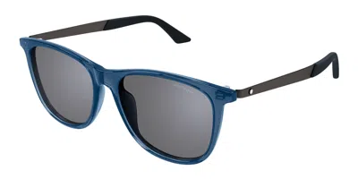 Montblanc Mb0330s 003 Men's Sunglasses Blue Size 56