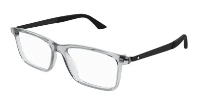Montblanc Mb0333o Clear Acetate Eyeglasses In Gray