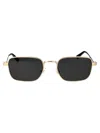 Montblanc Black Metal Sunglasses In Black