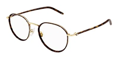 Montblanc Mb0342oa Asian Fit Men's Glasses, Gold, Size 51 In Burgundy