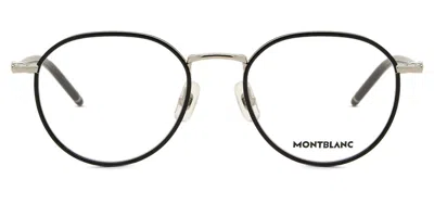 Montblanc Mb0342oa Asian Fit Men's Glasses, Silver, Size 51 In Blue