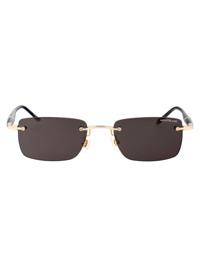 Montblanc Mb0344s Sunglasses In 001 Gold Black Grey