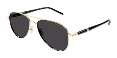 Montblanc Mb0345s Asian Fit 001 Men's Sunglasses Gold Size 57