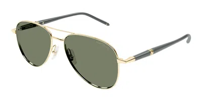 Montblanc Mb0345s Asian Fit 004 Men's Sunglasses Gold Size 57