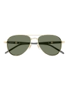Montblanc Pilot-frame Sunglasses In Gold Grey Green