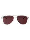 Montblanc Silver Black Violet Metal Sunglasses In Multi