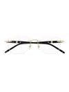 Montblanc Square Frame Glasses In 001 Gold Black Transparen