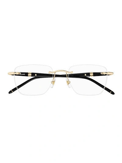 Montblanc Mb0346o Eyewear In Gold Black Transparen