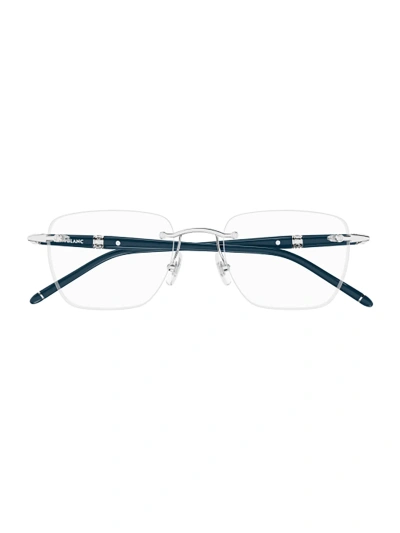 Montblanc Mb0346o Eyewear In Silver Blue Transpare