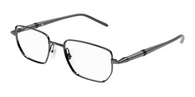 Montblanc Mb0347o Asian Fit Men's Glasses, Silver, Size 54 In Gray
