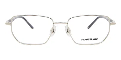 Montblanc Mb0347o Asian Fit Men's Glasses, Silver, Size 54 In Green