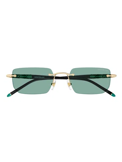 Montblanc Mb0348s Sunglasses In Gold Black Green