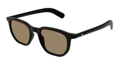 Montblanc Mb0352s Acetate Frame Sunglasses In Brown