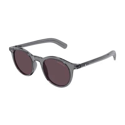 Montblanc Mb0353s003 Square Full Rim Sunglasses In Gray