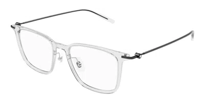 Montblanc Mb0354o Asian Fit Men's Glasses, Clear, Size 52 In Transparent