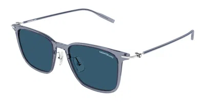Montblanc Mb0354s Asian Fit 008 Men's Sunglasses Grey Size 52 In Gray