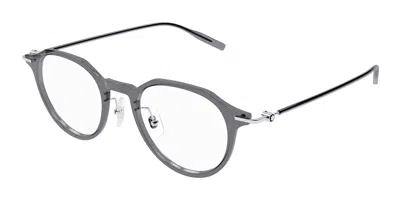 Montblanc Mb0355o Asian Fit Men's Glasses, Grey, Size 49 In Gray