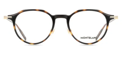 Montblanc Mb0355o Asian Fit Men's Glasses, Tortoiseshell, Size 49 In Brown