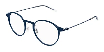 Montblanc Mb0357o Asian Fit Men's Glasses, Blue, Size 49