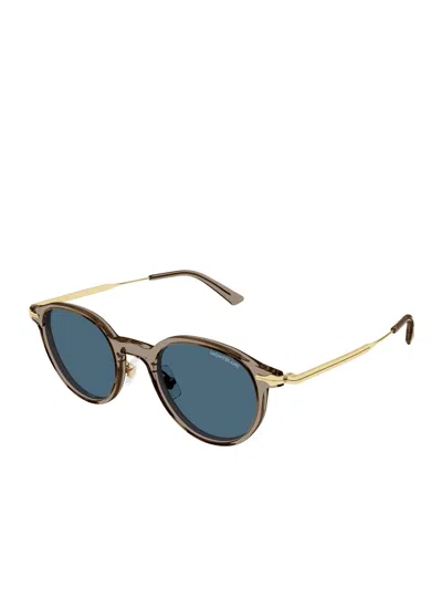 Montblanc Mb0362 Logo Sunglasses In Brown