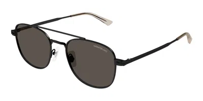 Montblanc Mb0363s Asian Fit 003 Men's Sunglasses Black Size 51