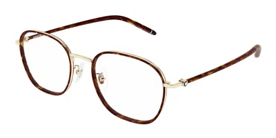 Montblanc Mb0368oa Asian Fit Men's Glasses, Gold, Size 52