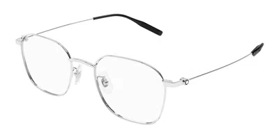 Montblanc Mb0371oa Asian Fit Men's Glasses, Silver, Size 52
